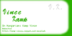 vince kamp business card